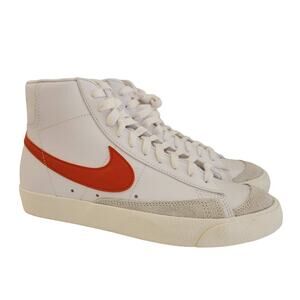 Nike Men's Blazer Mid '77 Basketball Shoe, White orange, 9